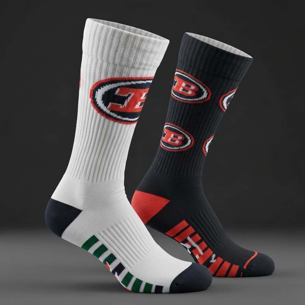 Custom football sock design detail