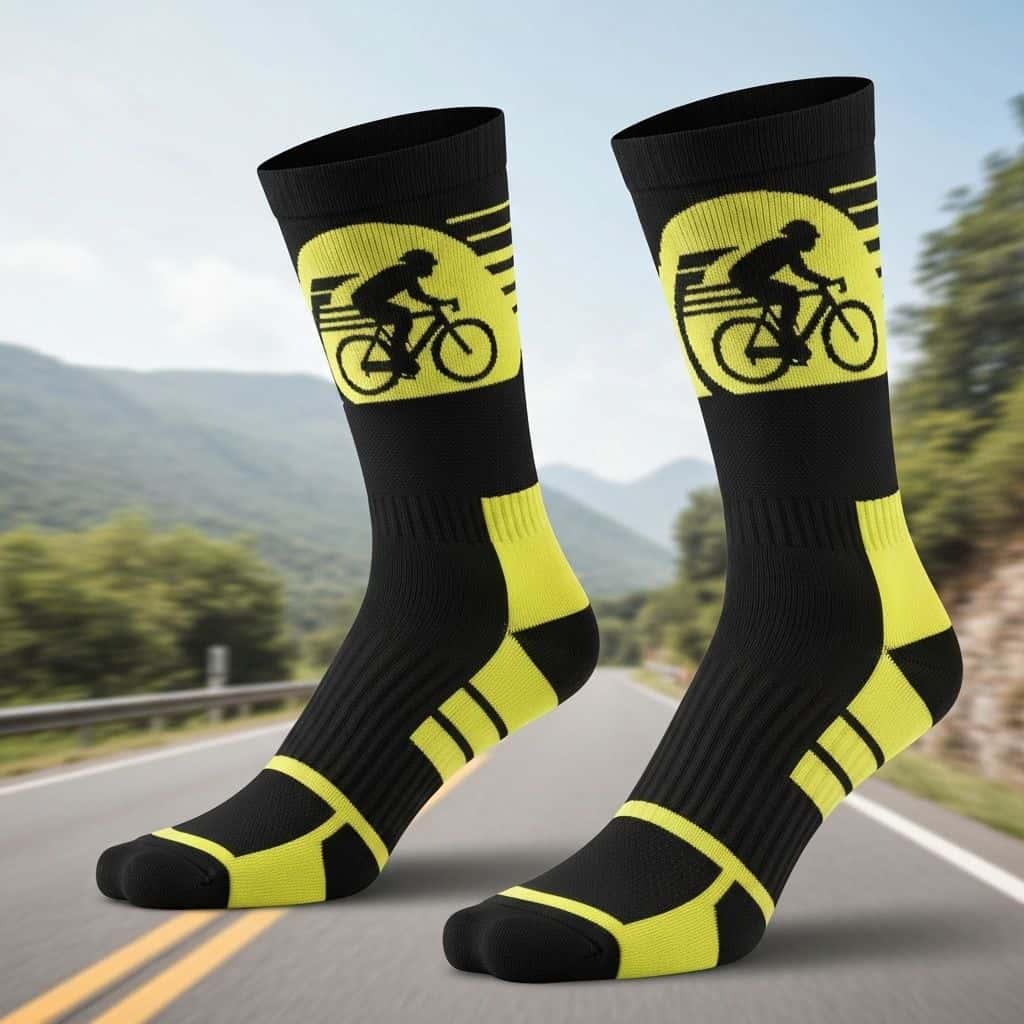 Custom cycling sock design detail