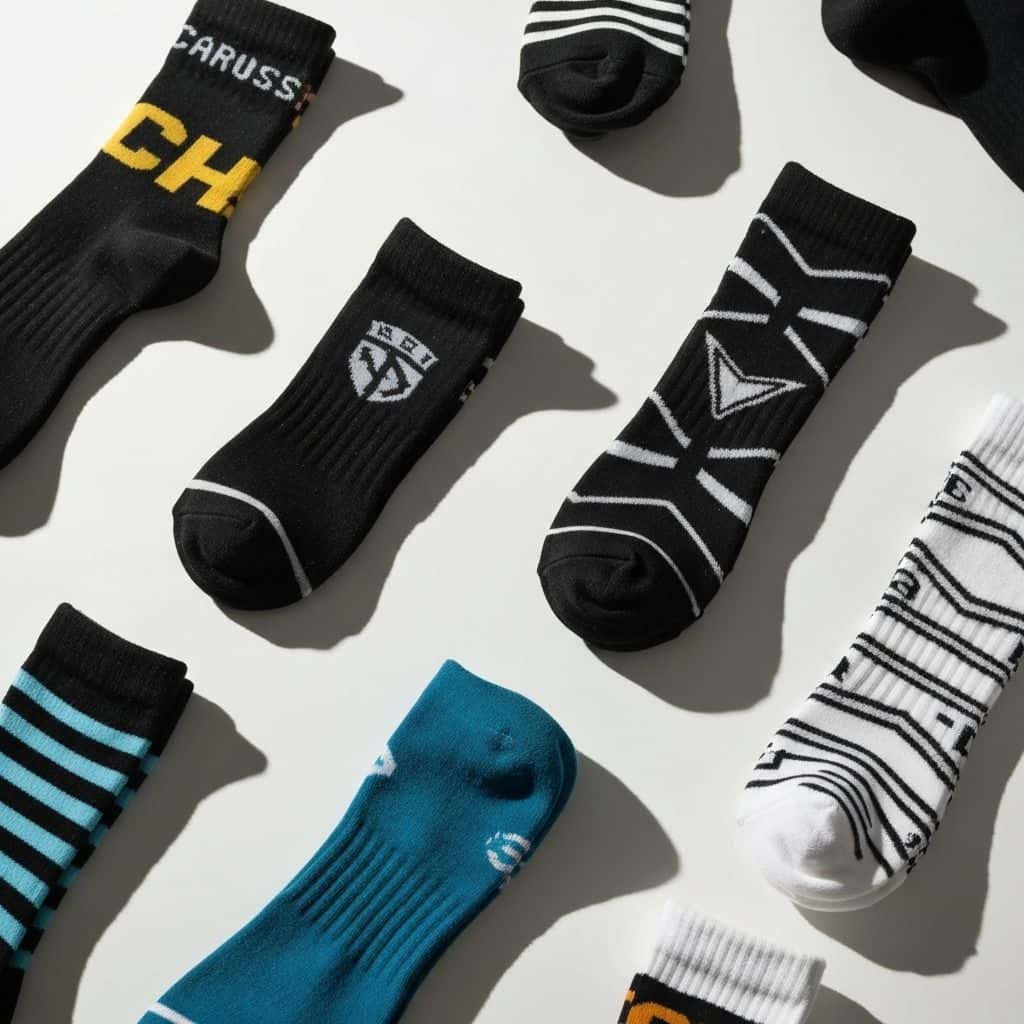 Custom lacrosse socks branding and customization detail
