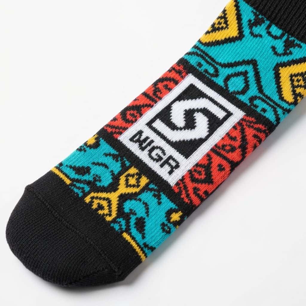 Custom skateboarding sock design detail