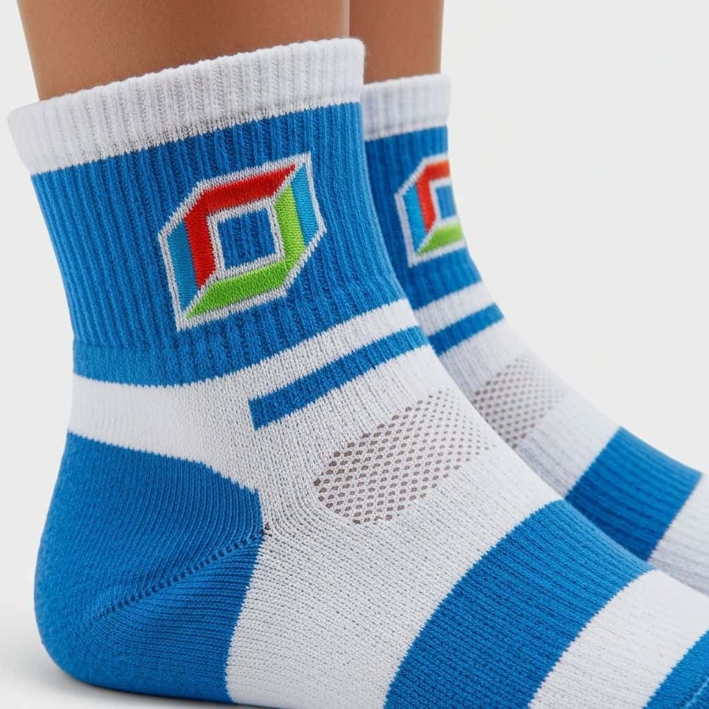 Custom tennis sock design detail