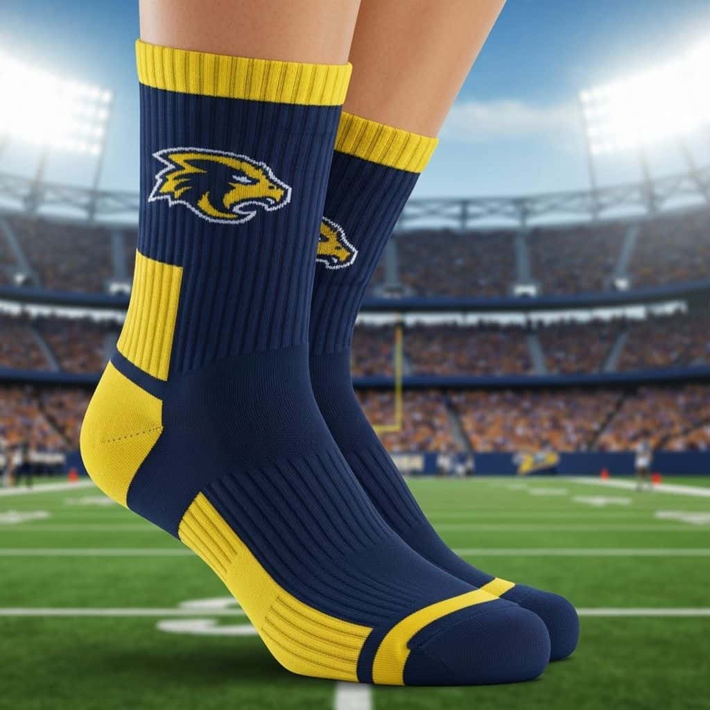 Custom football sock construction and design reference