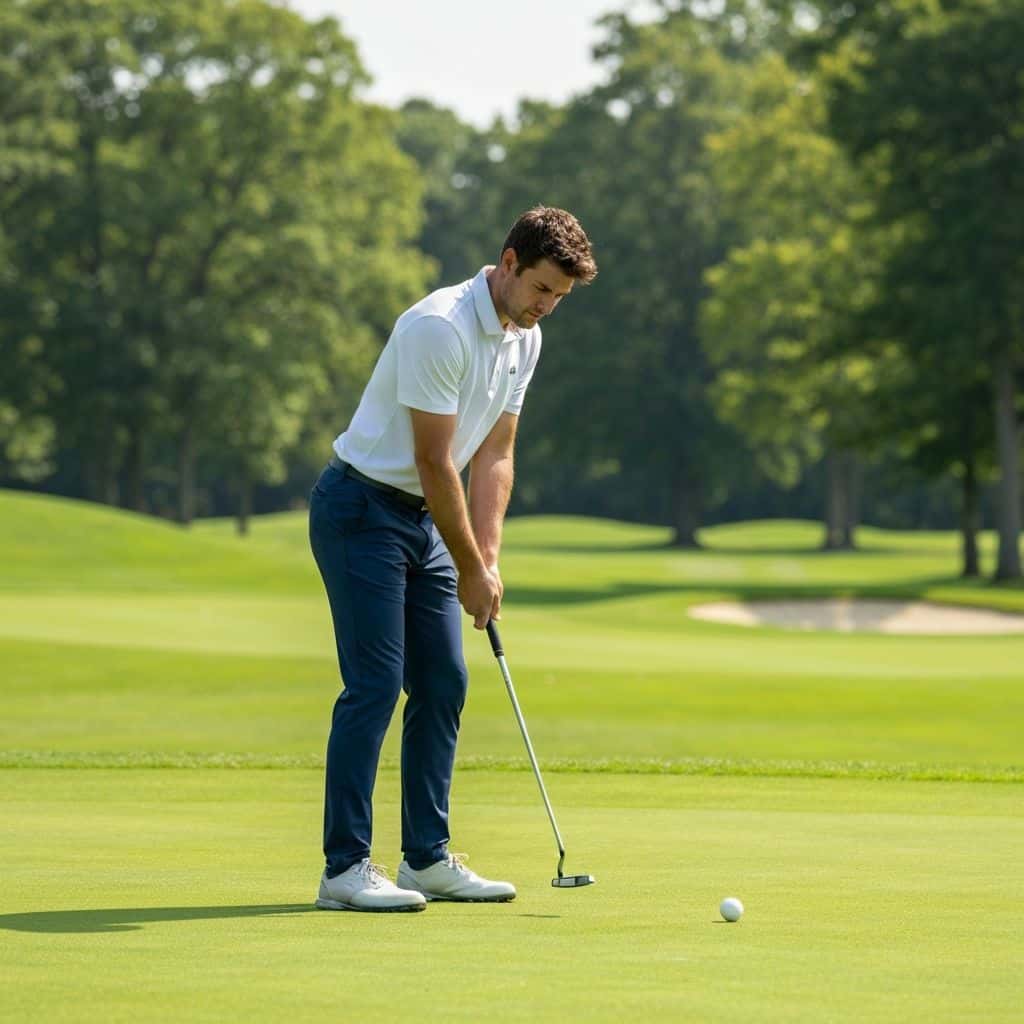 Golfer on course wearing custom golf socks