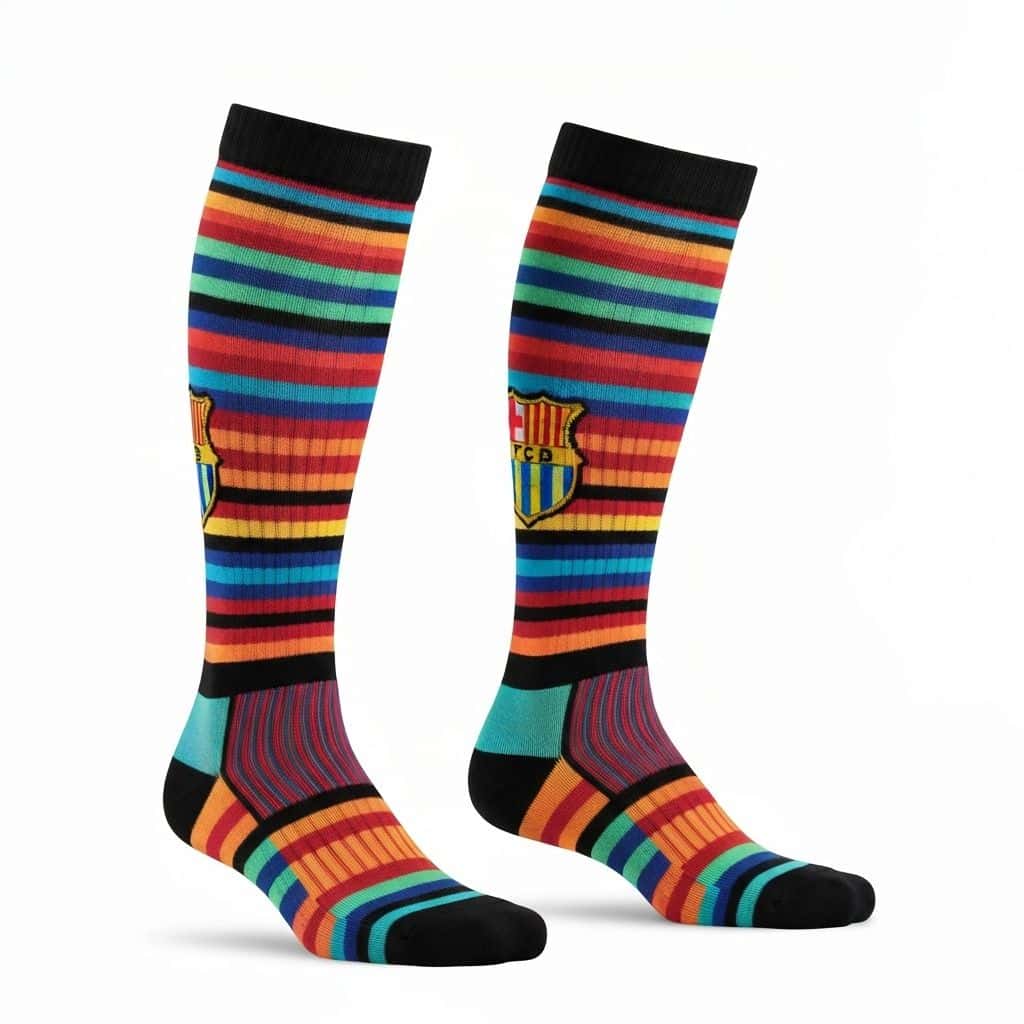 Custom soccer sock construction and design reference