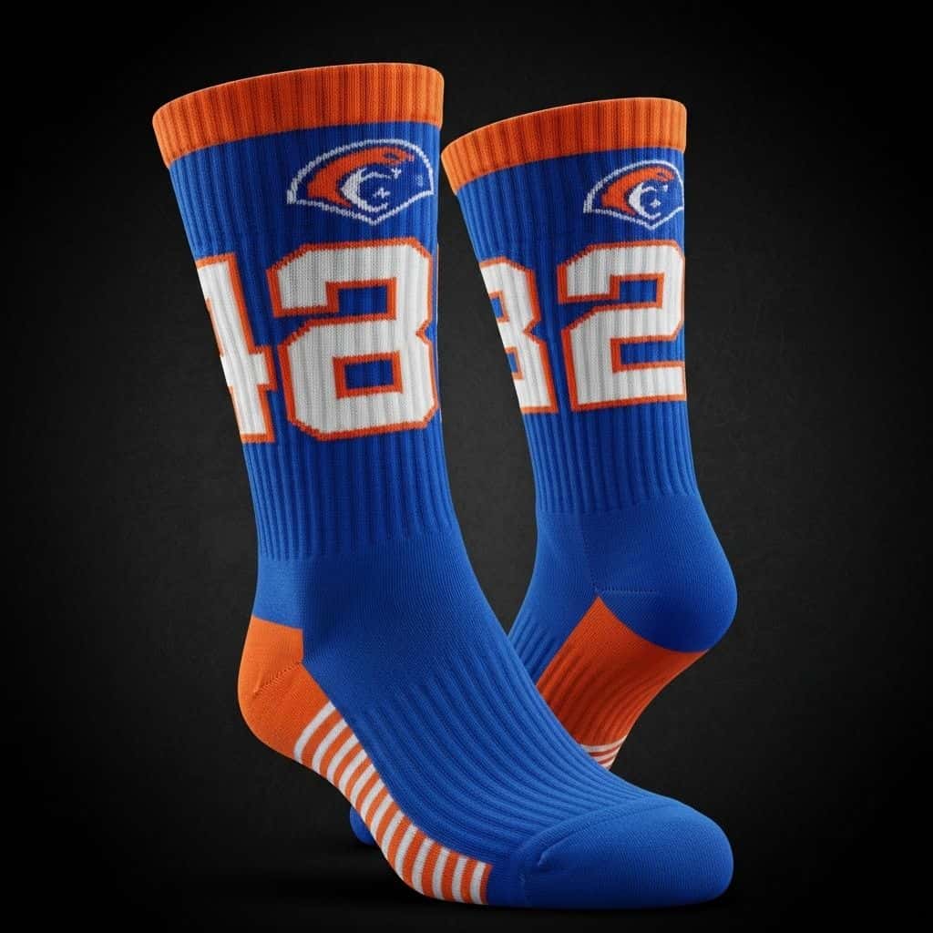 Custom soccer socks branding and customization detail