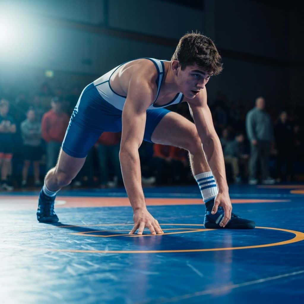 Custom MMA socks category cover image showing combat athlete on a training mat