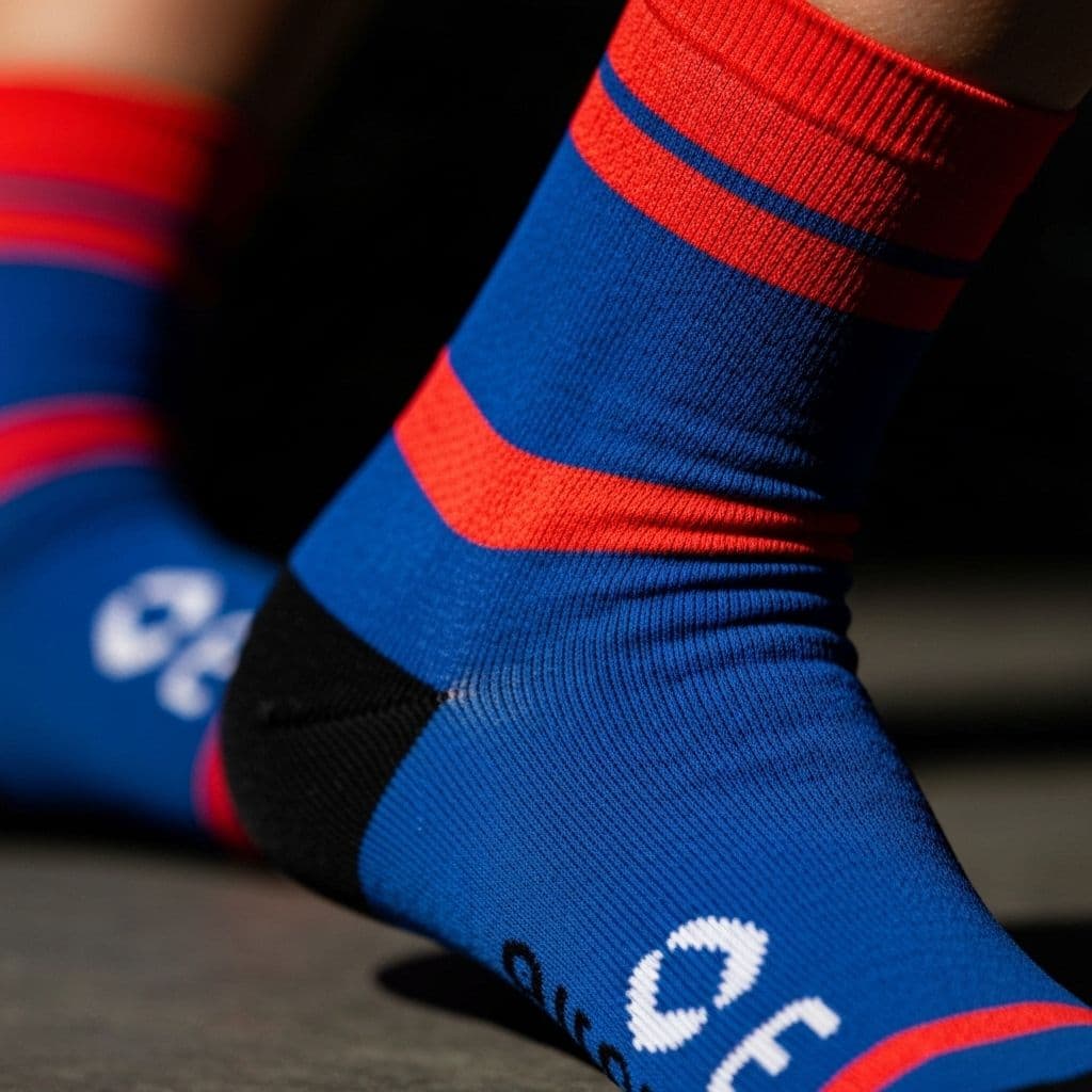 Custom mountain biking sock design detail