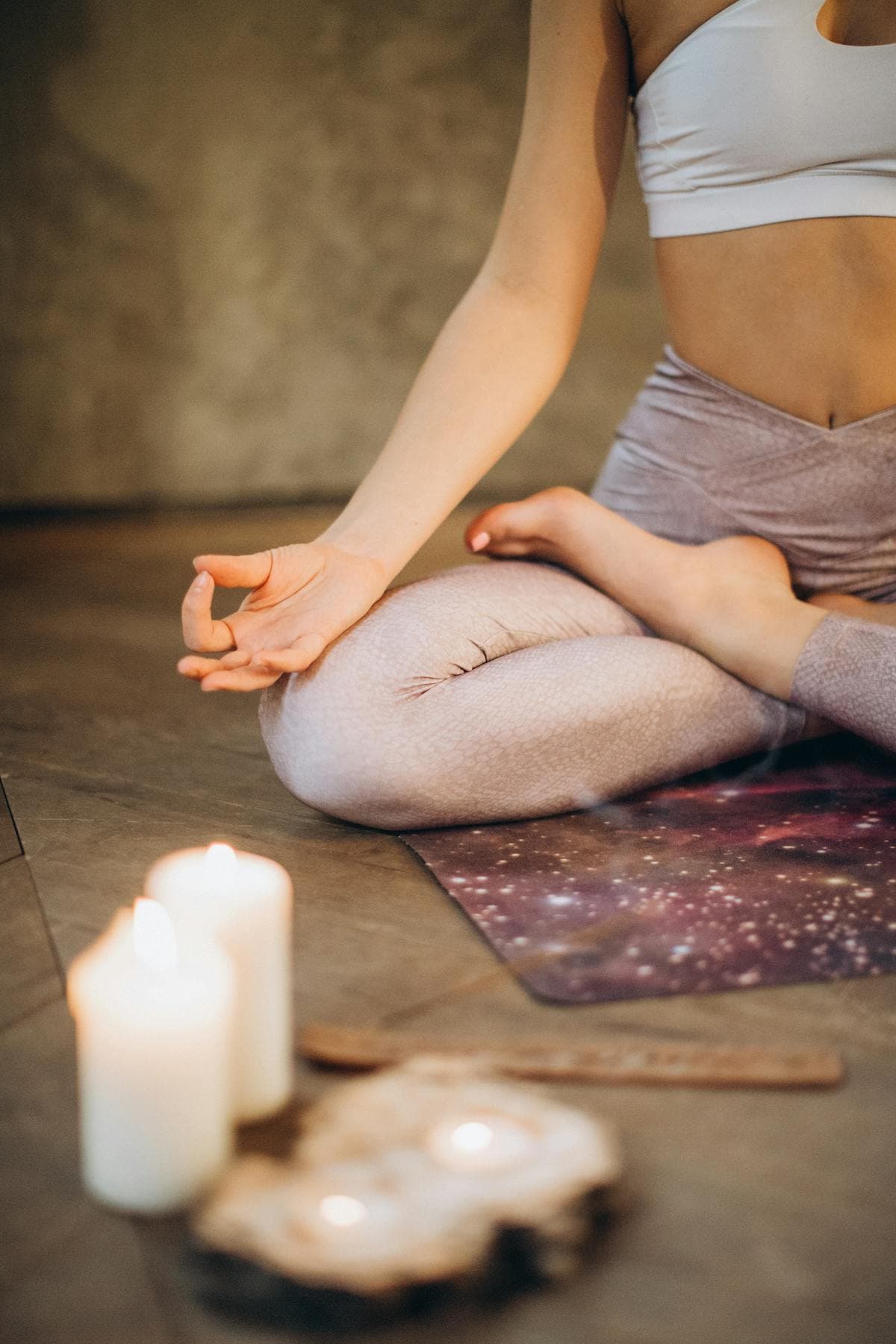 Custom pilates socks shown in wear and fit detail