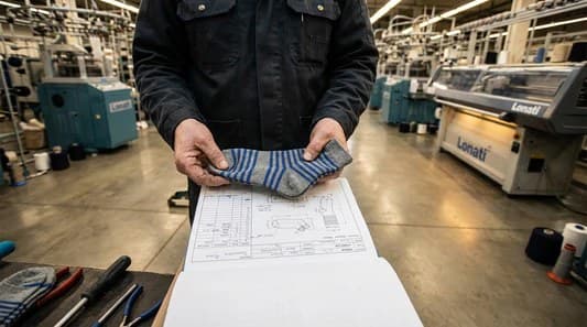 Private label sock sample for approval before bulk production