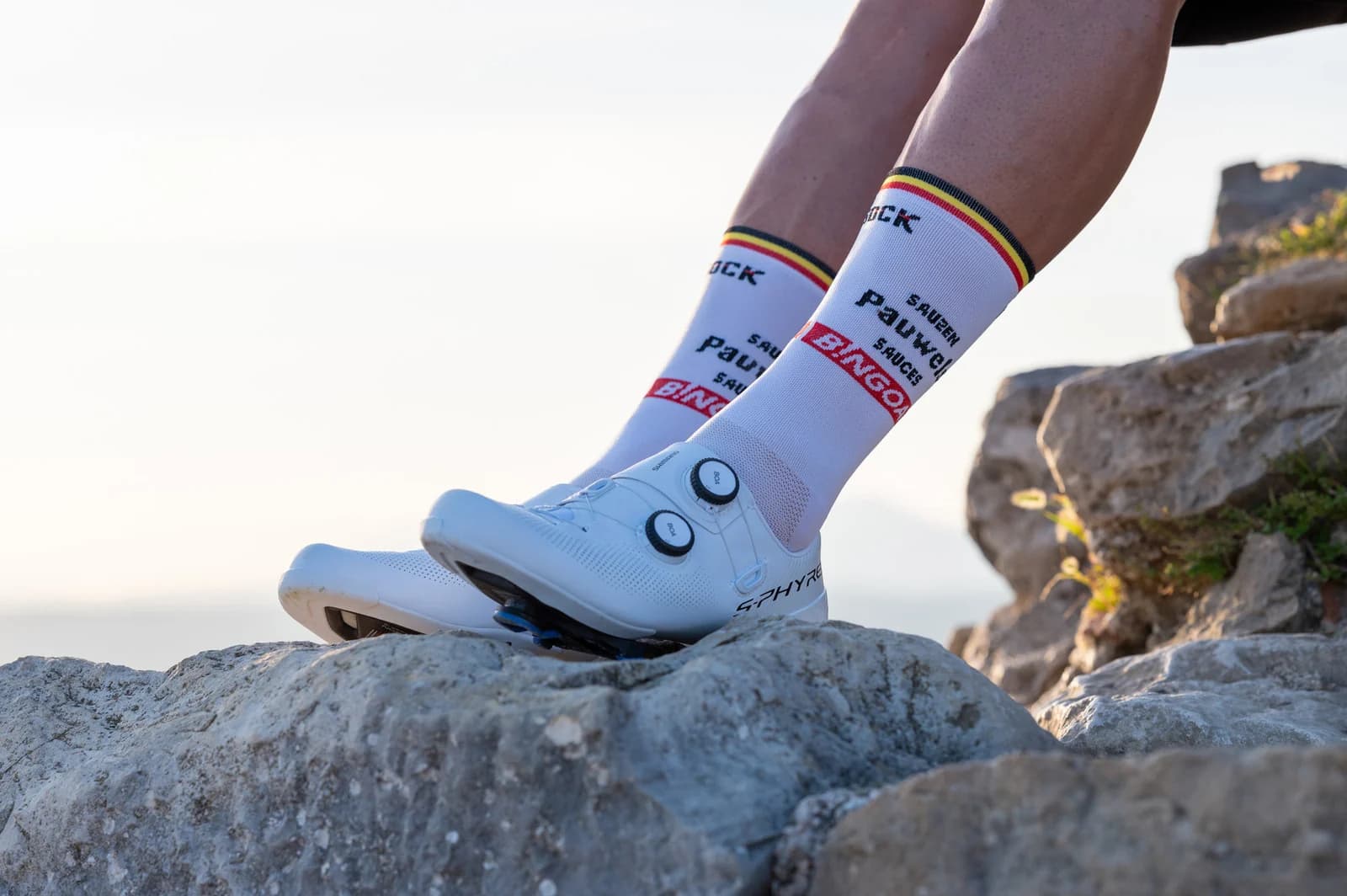 Custom cycling socks with logo placement and color options