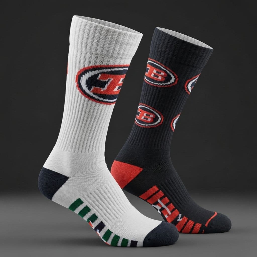 Custom flag football sock design detail