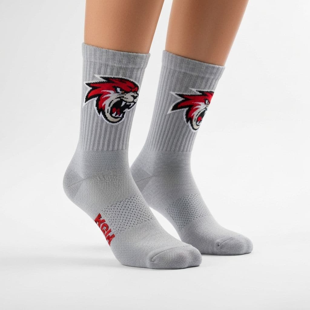 Custom badminton sock design detail