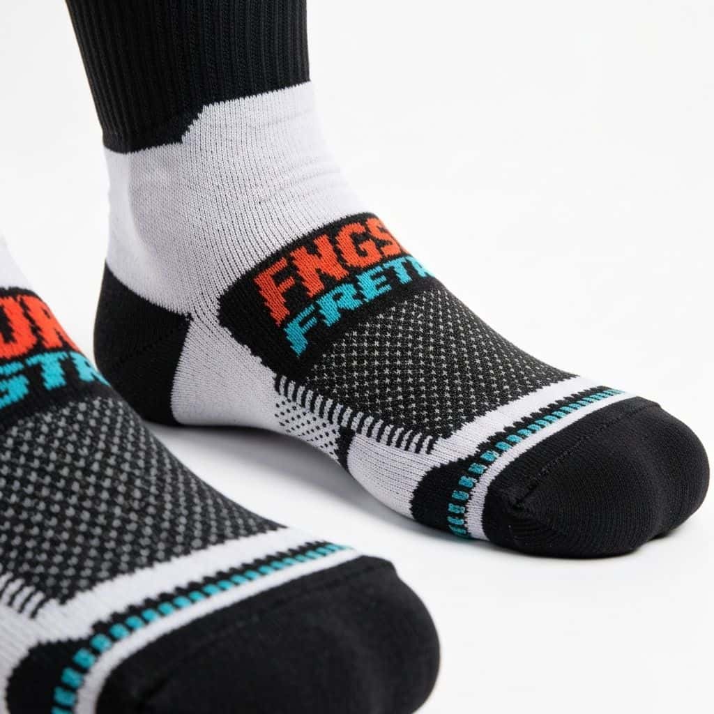 Custom fitness sock construction and design reference
