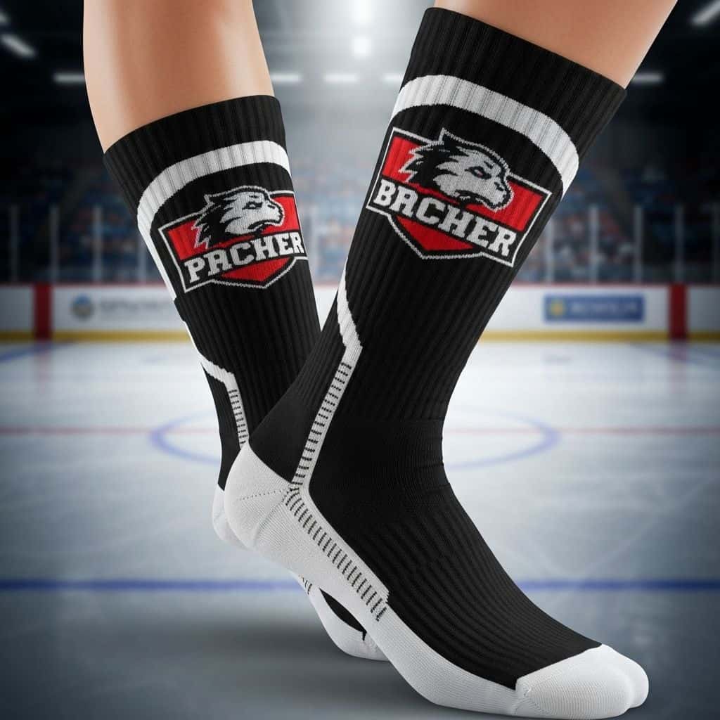 Custom hockey sock design detail