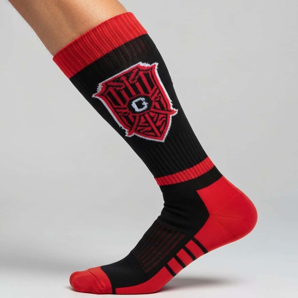 Custom rugby sock design detail