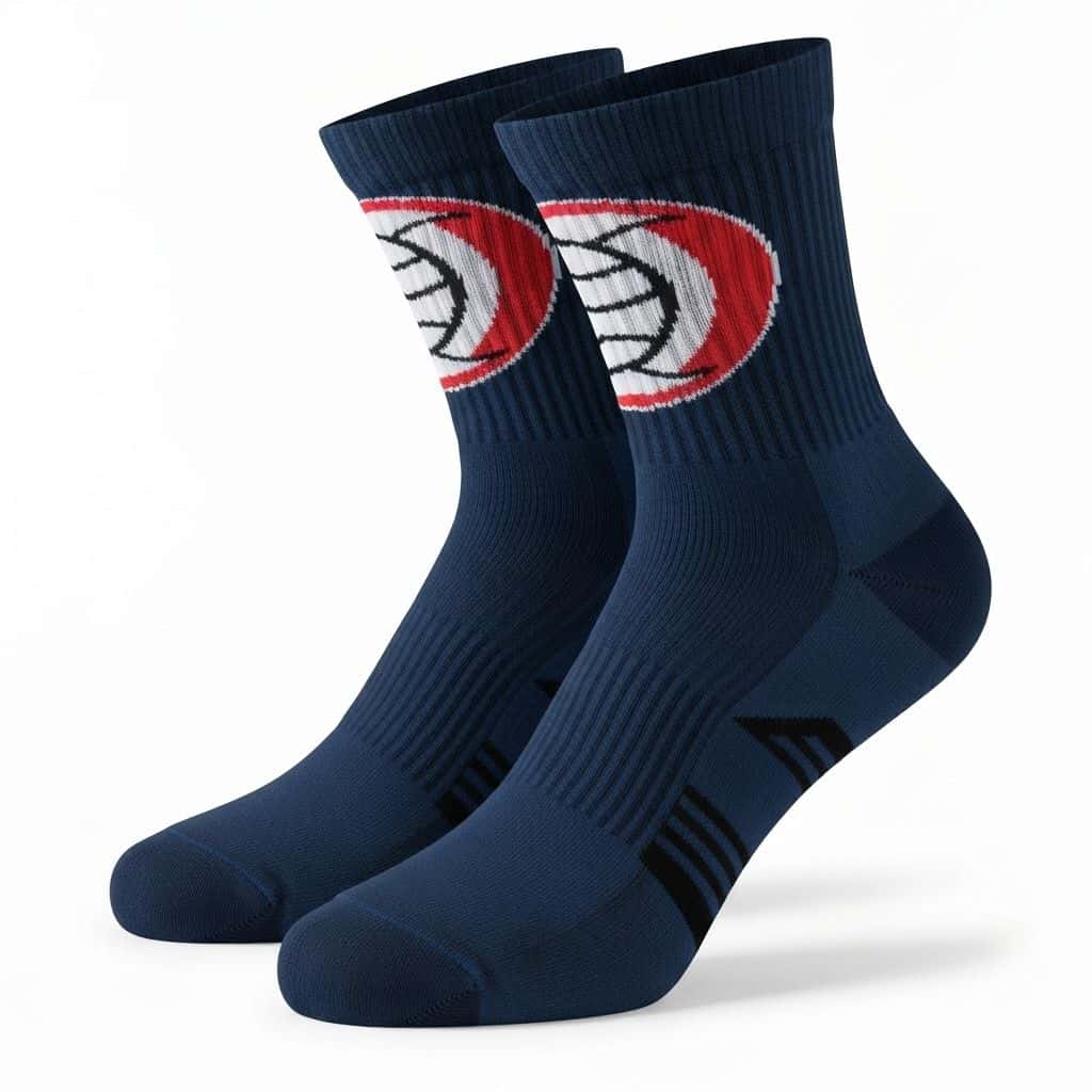 Custom volleyball sock design detail