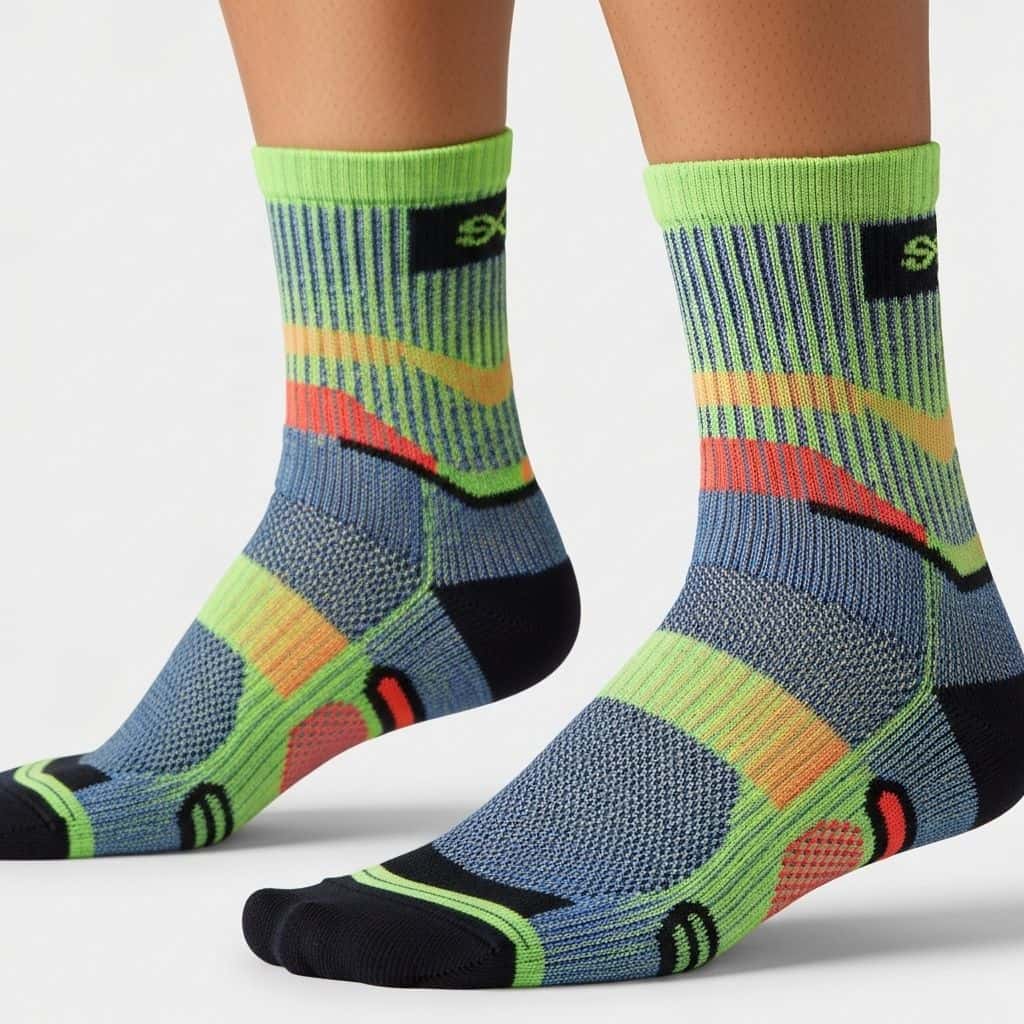 Custom fitness sock design detail