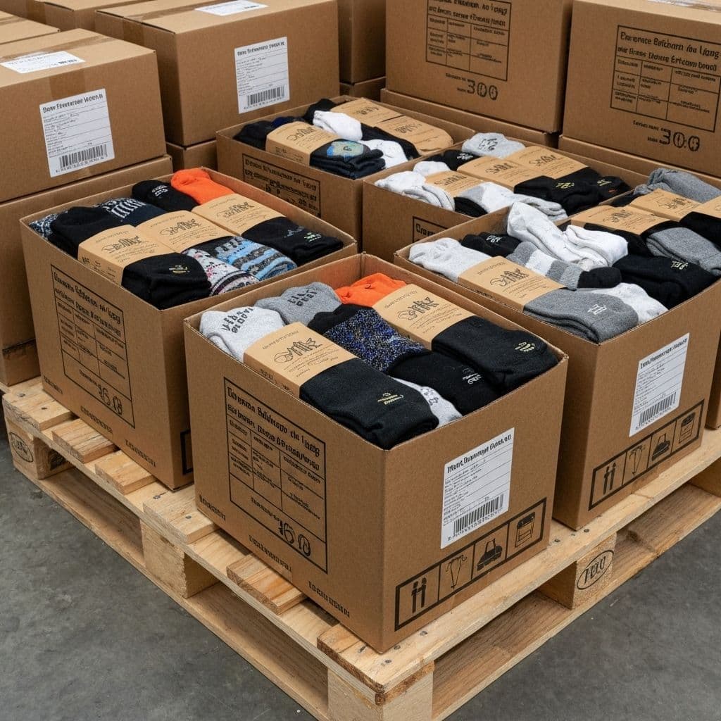Packed custom socks ready for shipment