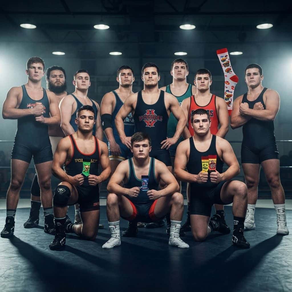 Custom wrestling socks for high school & college teams