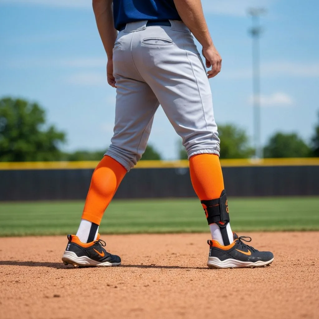 Baseball player on the field wearing socks
