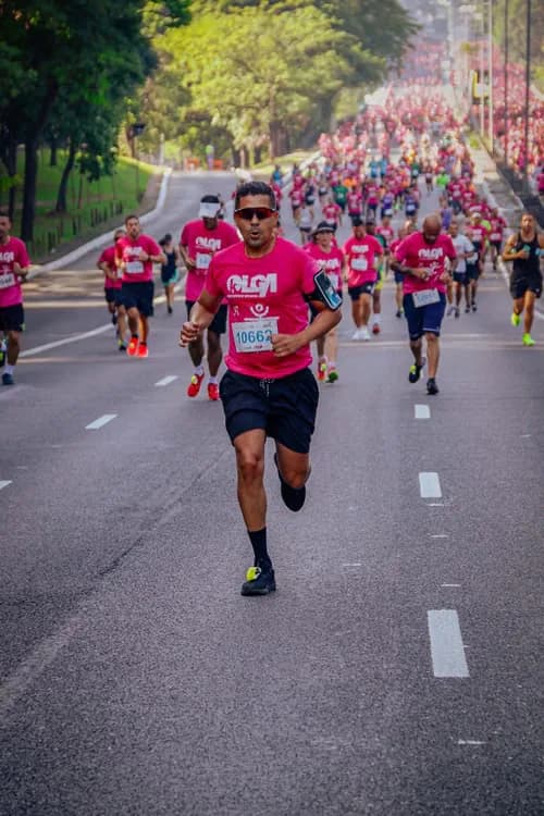 Road race runner wearing black performance socks
