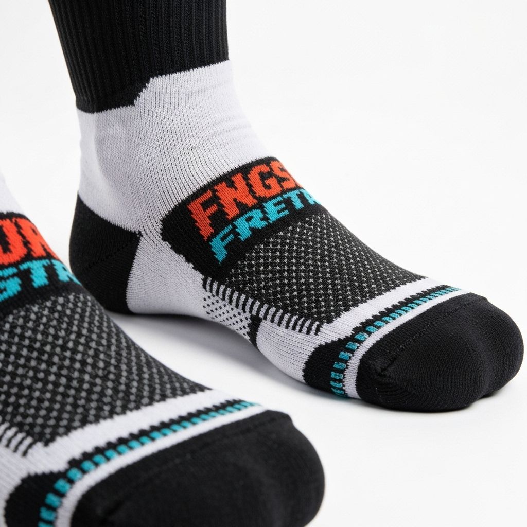 Professional custom Fitness team socks with logo and team colors
