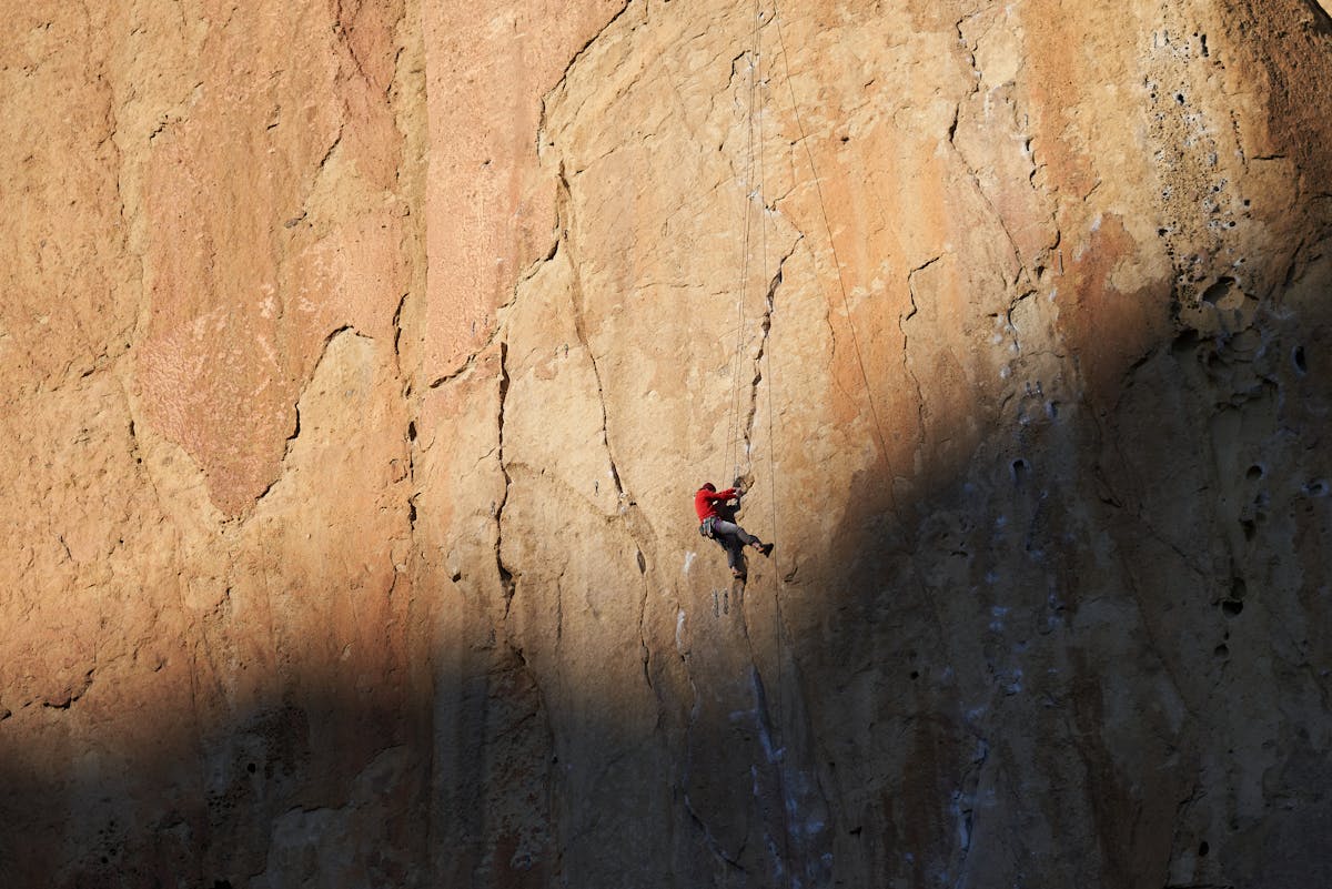Custom rock climbing socks shown in wear and fit detail