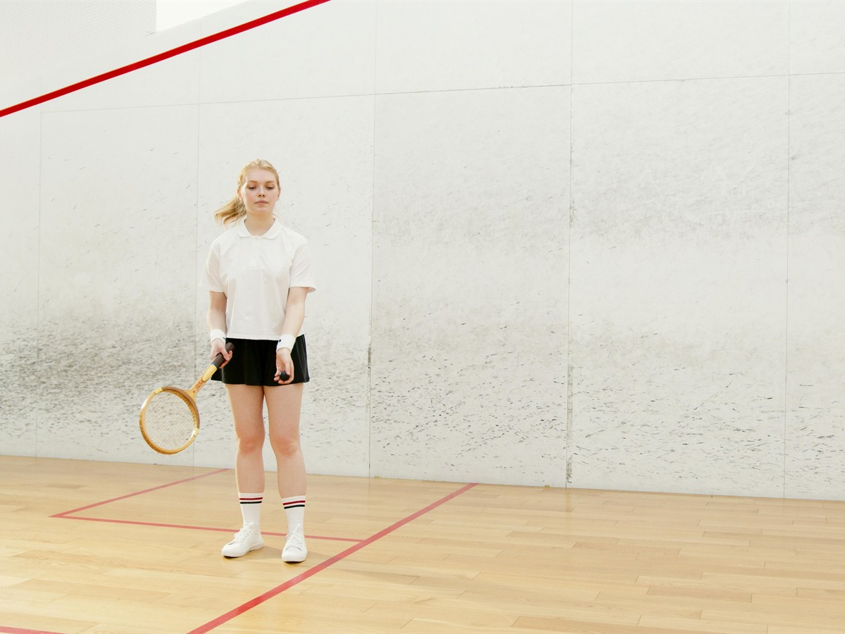 Custom squash socks on an athlete